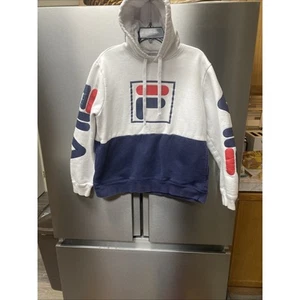 Sudadera con capucha pulóver azul rojo y blanco con logotipo de FILA talla M para hombre - Imagen 1 de 6