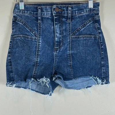 Pantalones Cortos Altar’d State Juniors 1 Lavado Oscuro Cintura Alta Jean Denim Retro Vaquera Foto 1 de 4