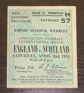 1955 Duncan Edwards England Debut Match Ticket Manchester United Busby Babe - Picture 1 of 11