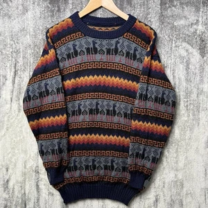 Vtg Artesania 100% Alpaca Wool Sweater Handwoven Colorful Medium - Picture 1 of 5