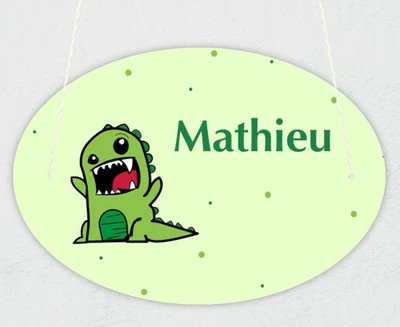 Plaque de porte personnalisable modèle dinosaure - Photo 1/2