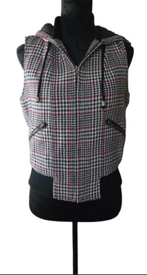 Chaleco con Capucha Forever Twenty One Negro/Rojo a Cuadros con Bolsillos Talla M Foto 1 de 4
