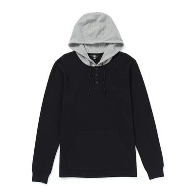 Volcom Men's Murphy Thermal Long Sleeve Hoodie Pullover Shirt New Black, XL - Image 1 of 2