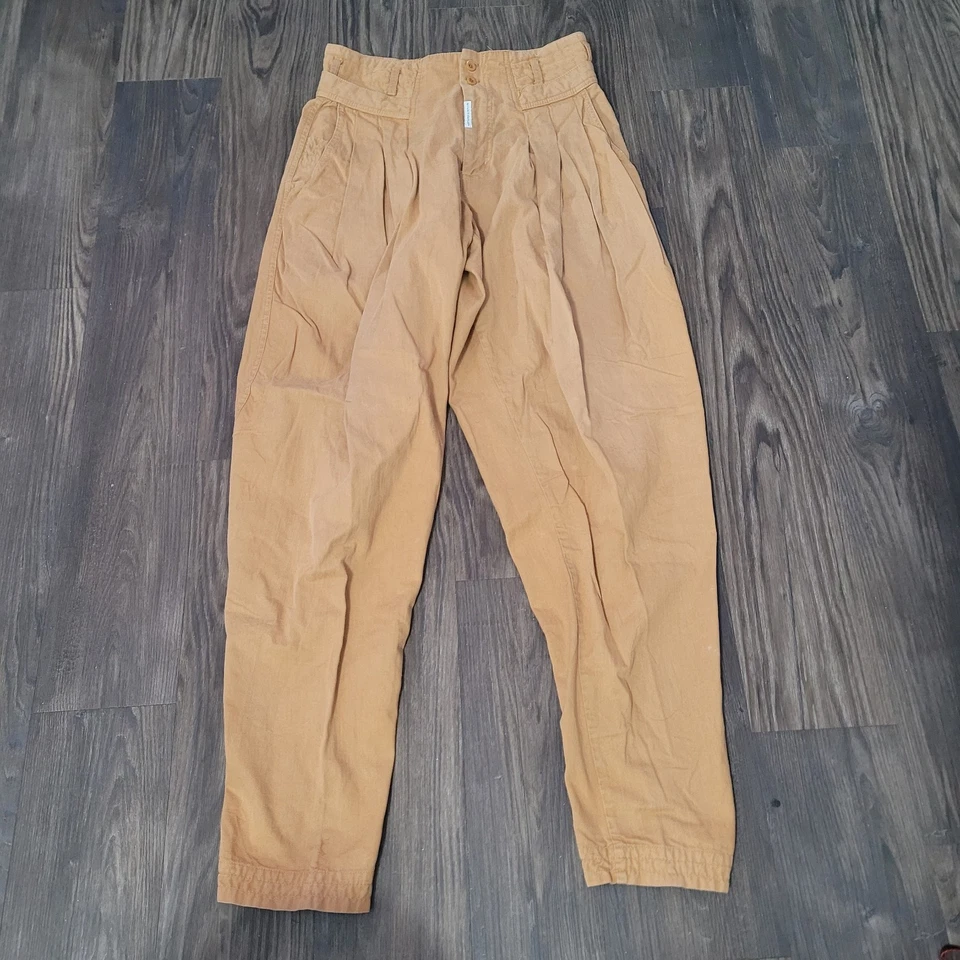 Pantalones de paracaídas vintage de los 80 Z Cavaricci cintura alta para hombre 32 tostados cónicos plisados Foto 1 de 4