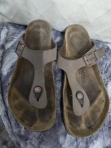 Birkenstock Gizeh US 9 (?) Sandalias con correa en T Birko Flor bronce metálico - Imagen 1 de 5