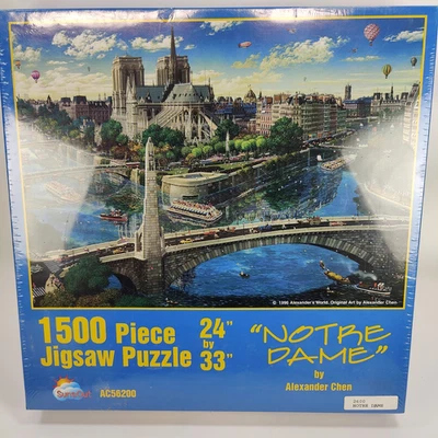 Notre Dame by Alexander Chen Rare Vintage 1500 PC Jigsaw Puzzle 24x33,SunsOut - Image 1 of 4