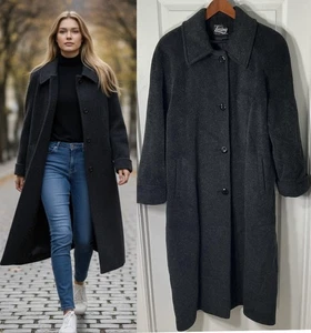 Vintage Loring Forstmann Long Wool Coat Size XL? USA Made Classic Overcoat - Picture 1 of 10