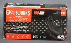 GLOVEWORKS mittelschwere schwarze Nitrilhandschuhe für Automechaniker XXL 100 Stück - Bild 1 von 4