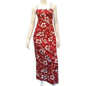 Vintage Hilo Hattie Hawaiian Original Maxi Dress Size 4 Red 100% Cotton Small - Picture 1 of 2