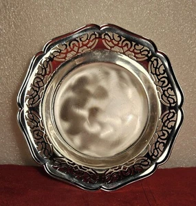 Beautiful Silver-Tone Ornate Design Candy Dish 6" Across Top - Picture 1 of 3
