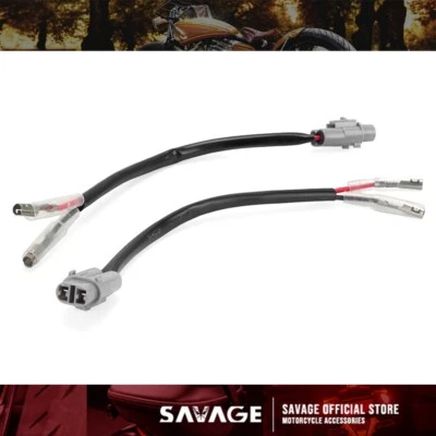 Pair Wire Turn Signal Connectors Adapters Plug For Kawasaki Ninja H2 H2R ZX1000 - Image 1 of 4