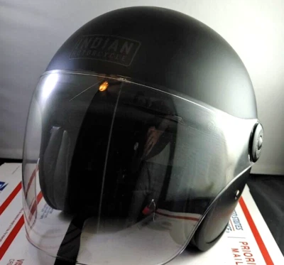 Genuine Indian Motorcycle Helmet Jet A501 Matte Black 3/4 Face Size Medium M DOT Foto 1 de 4
