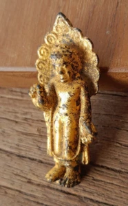 Exquisite Rattanakosin Buddha Figurine - Bronze with Gold Gilding, 42mm Thailand - Picture 1 of 7