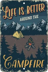Life Is Better Campfire Camping Aluminum Tin Sign Plaque Man Cave Bar Pub S225 - Picture 1 of 1