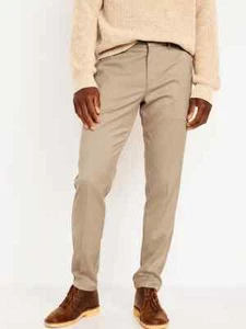 Old Navy Athletic Dress Pants Mens 33x36 Beige Built in Flex Stretch NEW - Picture 1 of 12