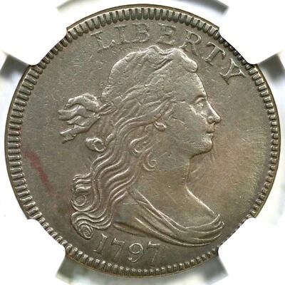 1797 S-125 R-5 NGC XF 40 Rev of 1797 Draped Bust Large Cent Coin 1c - Image 1 of 3