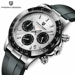 PAGANI DESIGN PD-1664 Men Quartz Wrist Watch Silicone Bracelet 100m Date Reloj - Picture 1 of 16