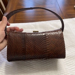 Vintage Brown Mini Snakeskin Purse - Picture 1 of 7