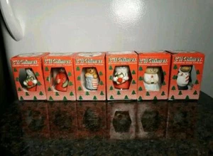 Vintage JASCO L'IL CHIMER handbemalte Porzellan Glocke Christbaumschmuck Set - Bild 1 von 5