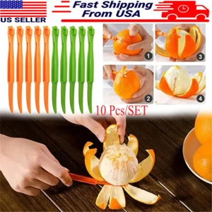Herramienta peladora de naranja de 10 piezas cortadora de cáscara de cítricos cortadora de limón herramienta abridora de frutas - Imagen 1 de 17