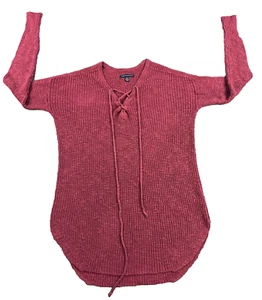 American Eagle Women's Cable Knit Hoodie Sweater Size XS Red Heather - Picture 1 of 8