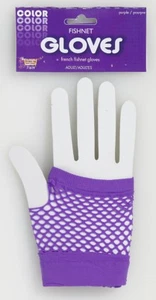 Gloves Purple Gloves Fish Net Gloves Purple Adult Halloween Costume Accessory - Picture 1 of 1