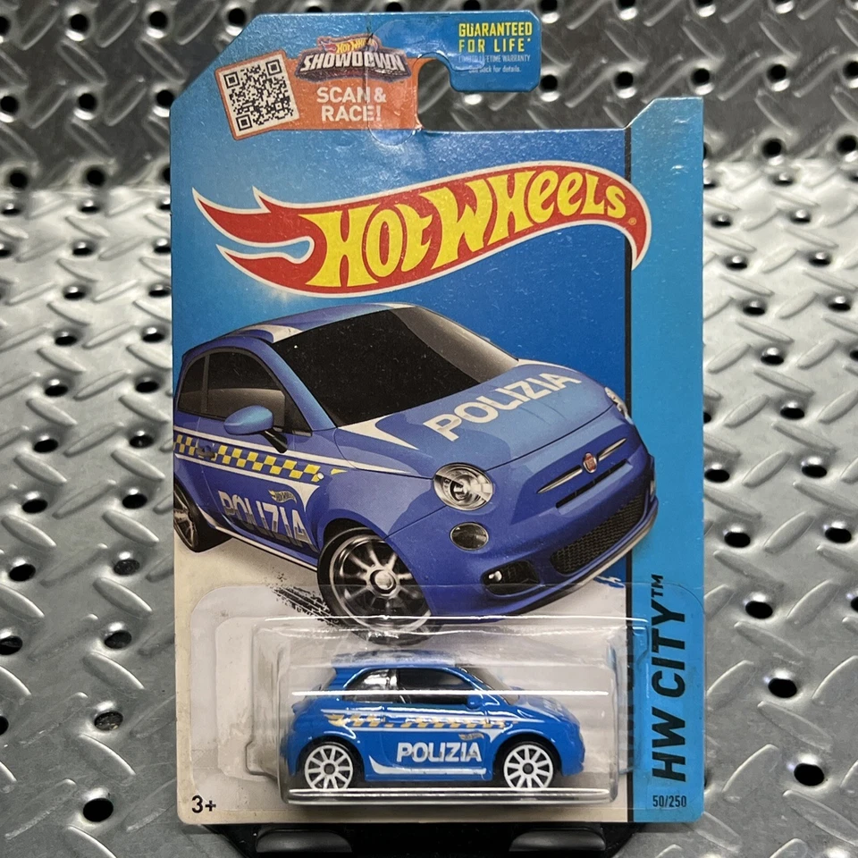Mattel Hot Wheels 2015 HW City FIAT 500 POLIZIA No Front Windows