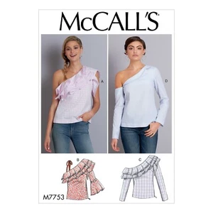 Prendas para el torso de un hombro McCall's Misses Flounce patrón de costura M7753 talla 6-14 sin cortar - Imagen 1 de 4