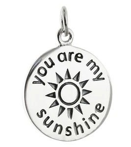You Are My Sunshine Disc Charm - 925 Sterling Silver - Love Daughter Gift NEW - Picture 1 of 1