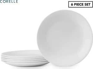 2X Setof 6 Corelle 21.6Cm Livingware Vitrelle Lunch Plates - Winter Frost White. - Picture 1 of 12