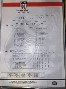 SUNDERLAND V NOTTINGHAM FOREST- RESERVE LEAGUE 1993/94 - Picture 1 of 1