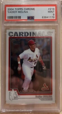 2004 Topps Chrome #219 Yadier Molina ROOKIE CARD RC PSA 9 MINT STL Cardinals - Image 1 of 2