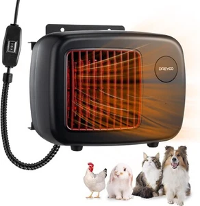 Dog House Heater with Thermostat, Pet Safe Heater w 6FT Chew Safe Cord 200/400W - Picture 1 of 7