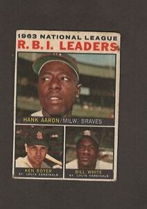 1964 Topps Venezuelan - League Leaders  #11 Bill White, Ken Boyer, Hank Aaron