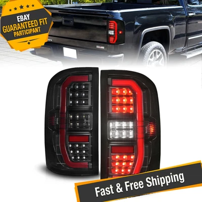 Luces traseras LED secuenciales de humo negras ANZO 311465 para GMC Sierra 1500 2014-2018 Foto 1 de 4