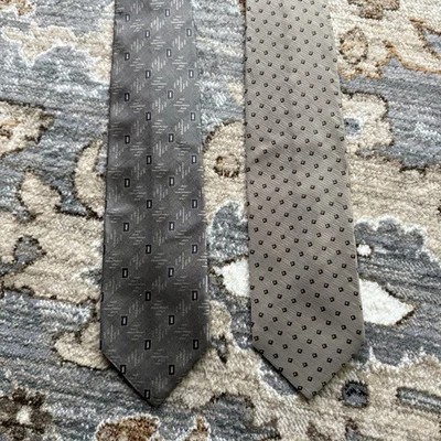 Lote De 2 Corbatas De Colección Giorgio Armani Para Hombre Corbata 100% Seda Hechas En Italia Foto 1 de 4