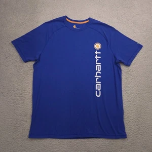 Carhartt Mens Large Blue Short Sleeve Logo Graphic T Shirt Relaxed Fit - Picture 1 of 9