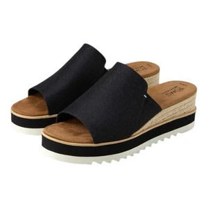 TOMS Women's Black Diana Mule Platform Slide Wedge Sandals Size7.5W - Picture 1 of 8