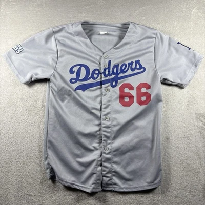 Los Angeles Dodgers Puig #66 Men’s Small Gray Jersey #755 - Image 1 of 4