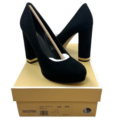 Zapatos de salón Michael Kors Valerie de gamuza negros punta cerrada 7 en caja Foto 1 de 4