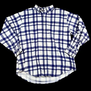 Camisa de franela LL Bean vintage azul a cuadros manga larga para hombre XL alta envejecida - Imagen 1 de 11