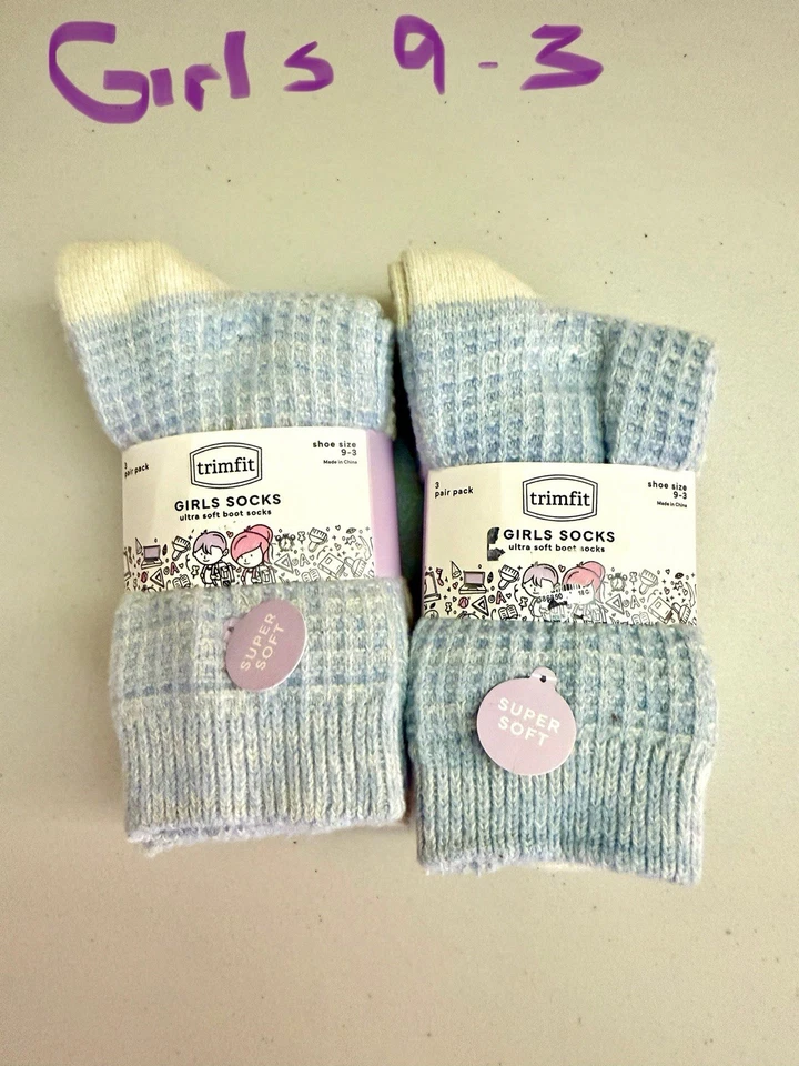 6 pares de calcetines de bota ultra suaves TrimFit para niñas talla 9-3 Foto 1 de 3