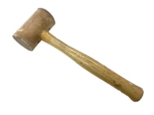 RAWHIDE MALLET, 2” DIAMETER x 3-3/8” LONG HAMMER HEAD, 11-1/2” LENGTH - Picture 1 of 5