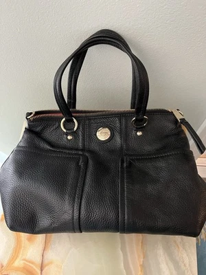 Tommy Hilfiger Bolso de Mano Cuero Guijarro Negro Con Asas y Correa para el Hombro De Colección Foto 1 de 4