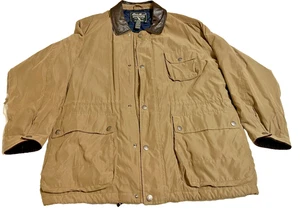 Vtg Eddie Bauer Leather Collar Quilt Lined Full Zip/Snap Coat Jacket Sz Men's L - Picture 1 of 8