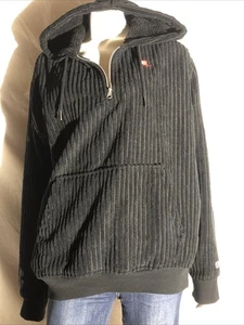 Champion Sz Large Quarter Zip Hoodie Corduroy Black (Check Pictures)  - Picture 1 of 9