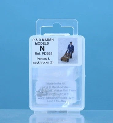 P & D Marsh PDB62 Porteurs & 2 Sac Trucks 'N' Échelle non Peint Métal Blanc Kit - Photo 1/4