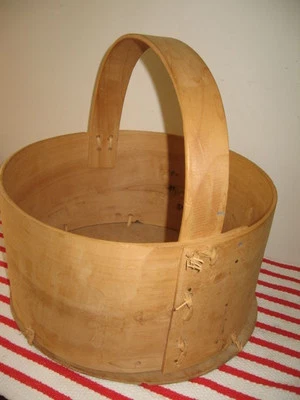 Primitive Bentwood Basket 3Pcs Wood Sewn Together Maker's Woodburn Mark WOW! - Image 1 of 4