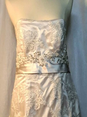 Contract Lover 尺寸 6 香槟白色婚纱礼服帝国腰围定制   — 第 1/4 张图片