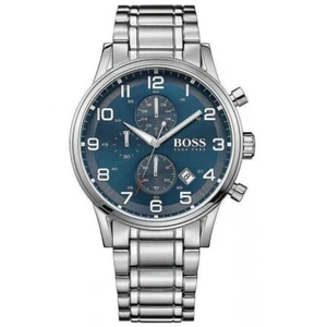 Hugo Boss Aeroliner HB1513183 Men's Blue Chronograph Dial Bracelet Strap Watch - Picture 1 of 2